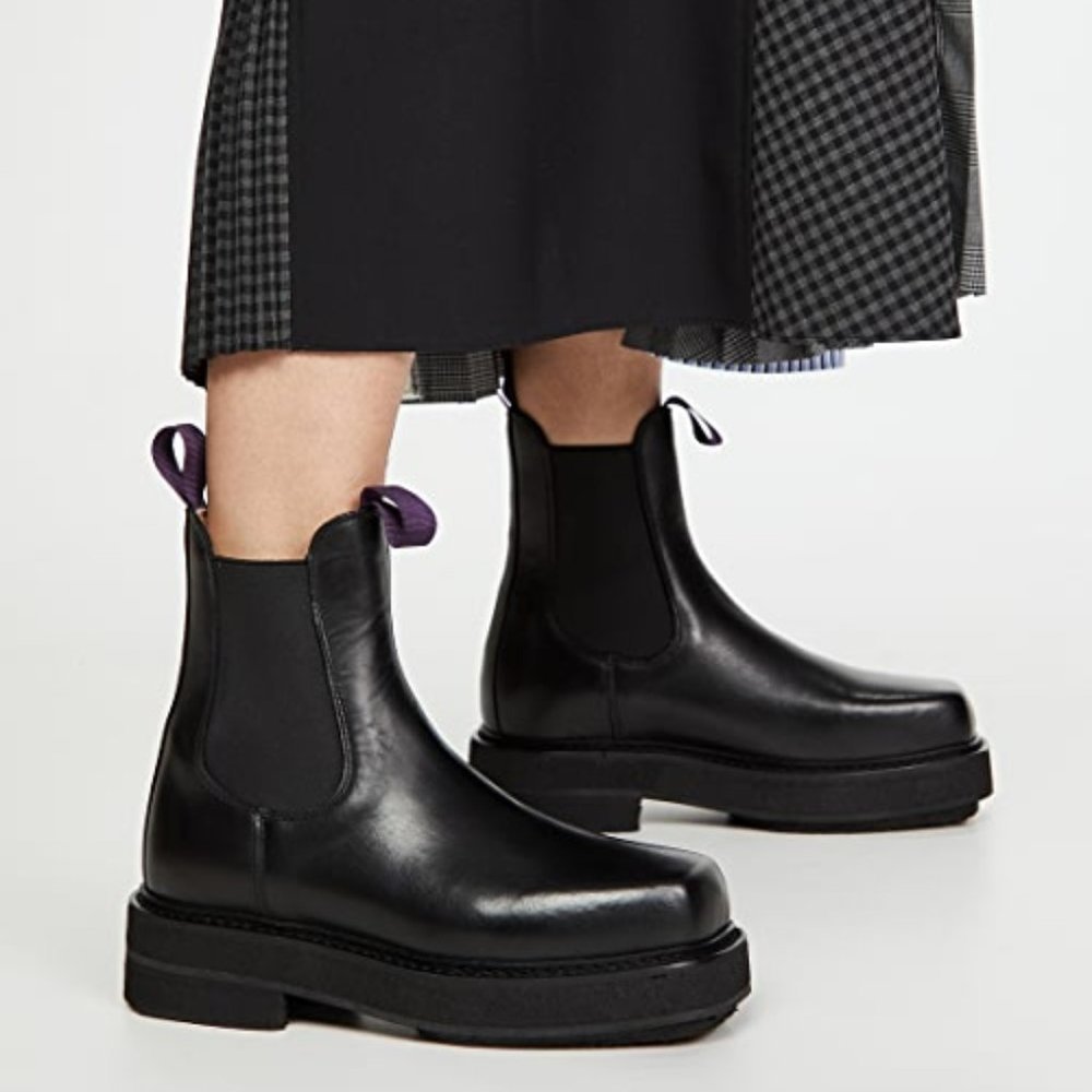 Eytys Ortega Leather Platform Chelsea Boots Black